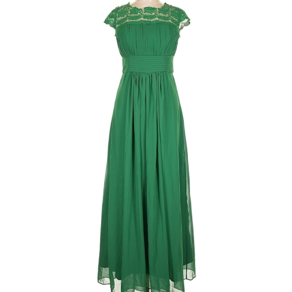 NWT Clocolor Chic Green Backless Evening Dress